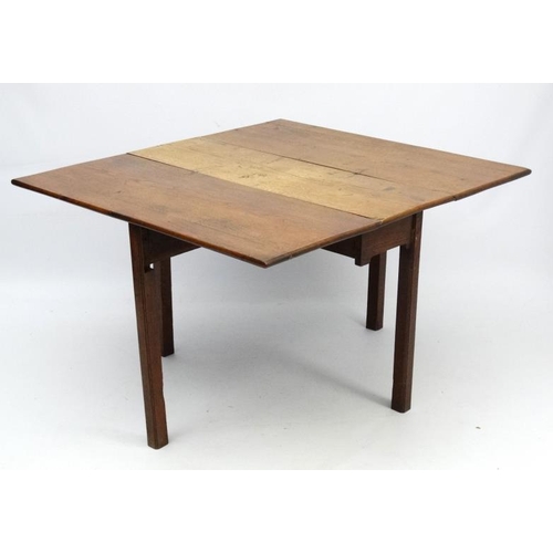 235 - An 18thC oak gateleg table ( 4 legs) 44'' long x 47'' extended  Please Note -  we do not make refere... 