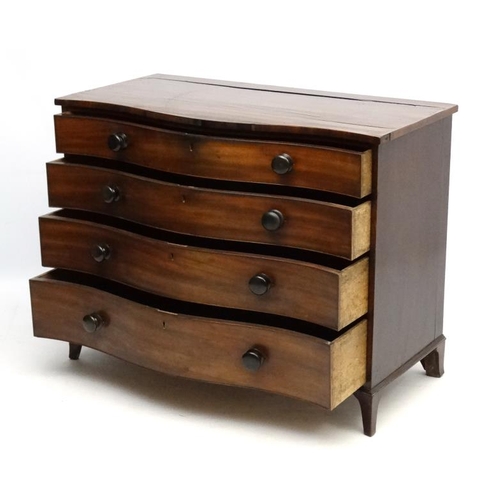 248 - A George III mahogany serpentine shaped chest of four long graduated drawers 45'' wide x 22 1/3'' de... 