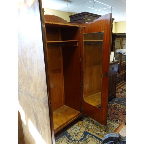 250 - A 1950's Art Deco style quarter veneered 2 door wardrobe 77'' high x 47'' wide x 19 3/4'' deep  Plea... 