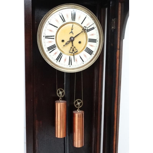 287 - Two weight Vienna regulator : a ' Germania Candix ' walnut cased wall clock , striking on a coiled g... 