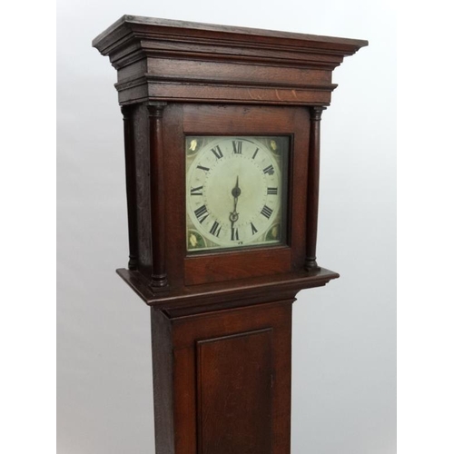 294 - Longcase : a 10'' dial ,  30 hour birdcage movement ,circa 1800 ,oak cased Grandfather clock  with s... 