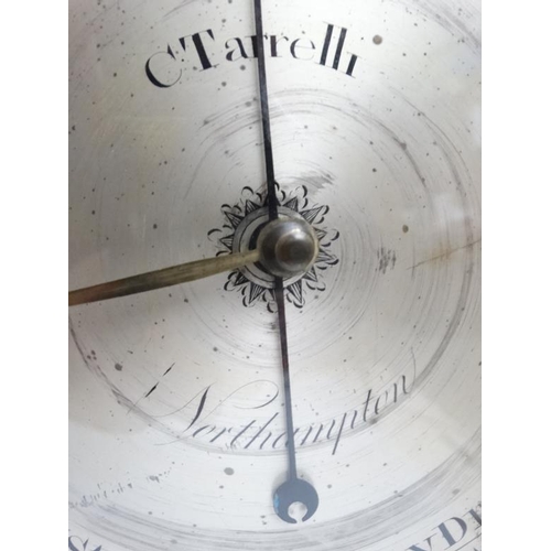 297 - C.1805 wheél Barometer : ' C. Tarelli , Northampton ' a 2 glass mercury barometer , signed to circul... 