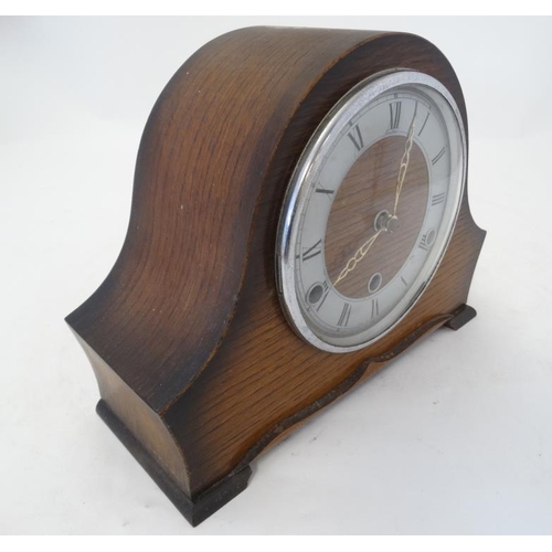 300 - 3 Train Oak Mantle Clock : a 'Perivale ' oak cased 3 train Westminster Chime oak cased mantle clock ... 