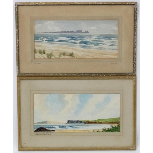 31 - A Cottam , Mid XX Northern Ireland,  Watercolour and gouache, ' The Strand & Fair Head , Co. Antrim ... 