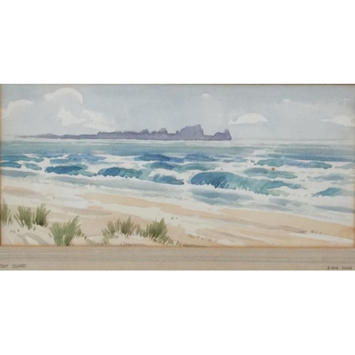 31 - A Cottam , Mid XX Northern Ireland,  Watercolour and gouache, ' The Strand & Fair Head , Co. Antrim ... 