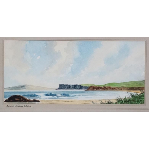 31 - A Cottam , Mid XX Northern Ireland,  Watercolour and gouache, ' The Strand & Fair Head , Co. Antrim ... 