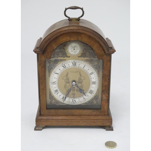 323 - Elliot , London Burr Walnut small bracket clock : marked 'Hester Clarke Aylesbury ' an Elliot moveme... 