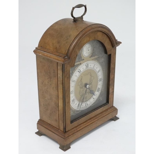 323 - Elliot , London Burr Walnut small bracket clock : marked 'Hester Clarke Aylesbury ' an Elliot moveme... 