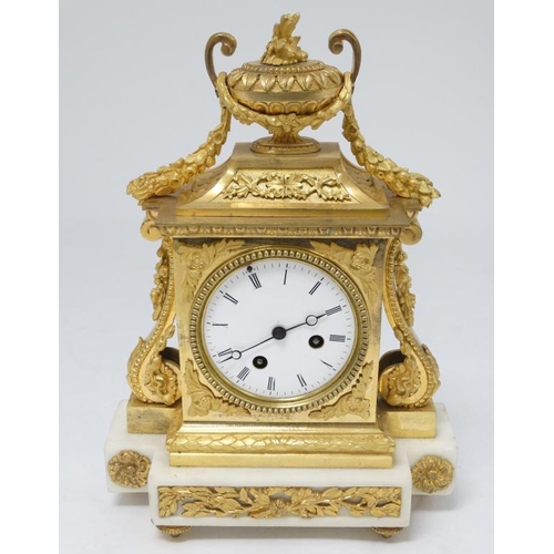 328 - Jean-Baptiste Delettrez Regency Gilt ormolou and Marble clock : the breakfront  ornate 8 day clock  ... 