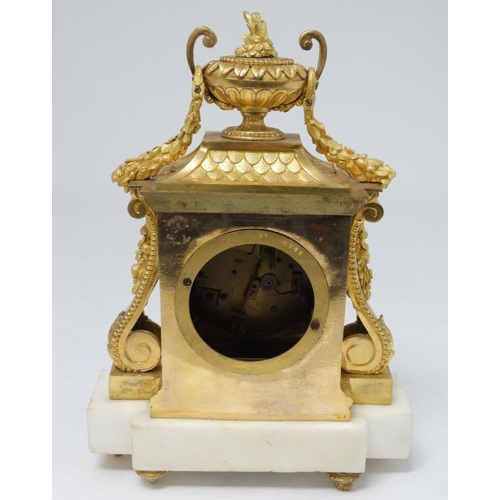 328 - Jean-Baptiste Delettrez Regency Gilt ormolou and Marble clock : the breakfront  ornate 8 day clock  ... 