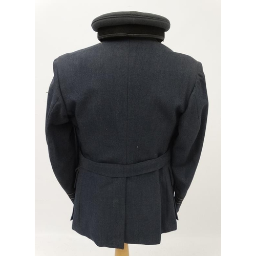 337 - Militaria : A 20thC RAF Squadron Leader's Tunic by Burton , with applied Defence and War Medal ribbo... 