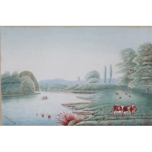 34 - J. Williams XIX-XX, Watercolour 'On the Dart near Totnes ', Signed lower left and ascribed verso. 8 ... 