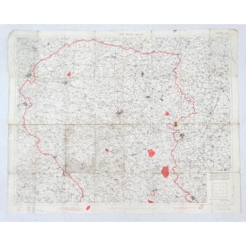 346 - Militaria : An Ordnance Survey / Crown Copyright ' Army Exercise Map , 1913 , Northern Sheet ' , cov... 