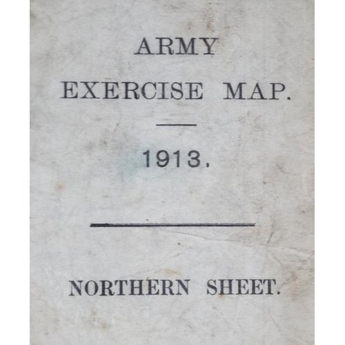 346 - Militaria : An Ordnance Survey / Crown Copyright ' Army Exercise Map , 1913 , Northern Sheet ' , cov... 