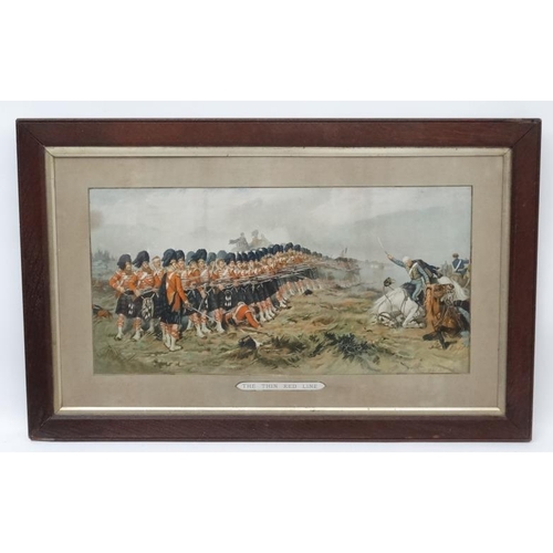 365 - Militaria : After Robert Gibb RSA ( 1845 - 1932 ) A late 19th - early 20thC polychrome print depicti... 