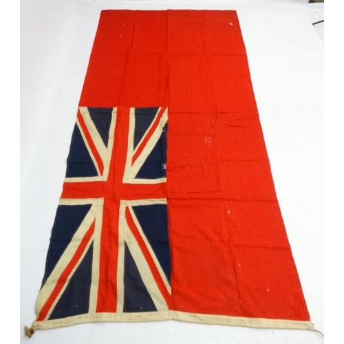 367 - Militaria : A large mid-20thC British Merchant Naval Red Ensign flag , probably from a WWII vessel ,... 