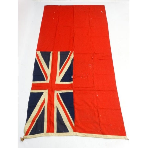 367 - Militaria : A large mid-20thC British Merchant Naval Red Ensign flag , probably from a WWII vessel ,... 