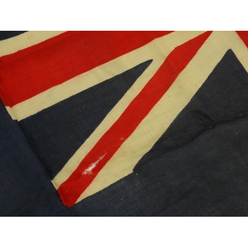 368 - Militaria : A large mid-20thC British Royal Navy Blue Ensign flag , probably from a WWII vessel , ap... 