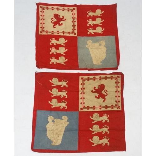 370 - Militaria : A pair of mid-20thC Royal Standards of the United Kingdom flags , each approximately 30'... 