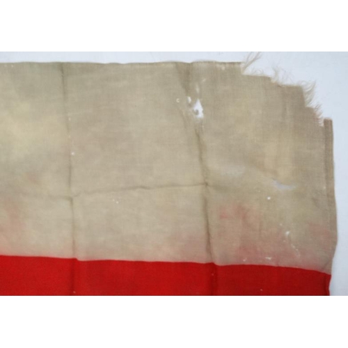 372 - Militaria : A large mid-20thC British Royal Navy White Ensign flag , probably from a WWII vessel , a... 