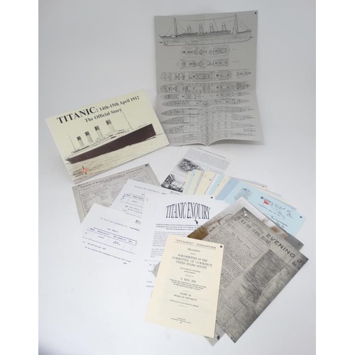 377 - Cruise Liner memorablia / Nauticalia : A Public Record Office publication entitled ' Titanic : 14th-... 