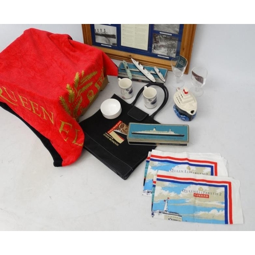 378 - Cruise Liner memorabilia / Maritime  : A quantity of memorabilia and items related to the Cunard Oce... 