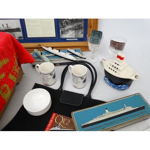 378 - Cruise Liner memorabilia / Maritime  : A quantity of memorabilia and items related to the Cunard Oce... 