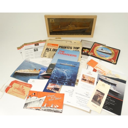 379 - Cruise Liner memorabilia / Maritime  : A quantity of memorabilia and items related to the Cunard Whi... 