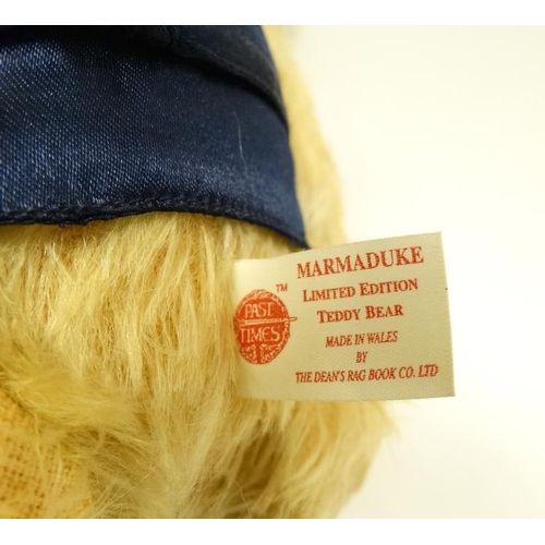 384 - Toys: A 'Past Times' Marmaduke , limited edition number 260/500 Teddy bear , blonde mohair with felt... 