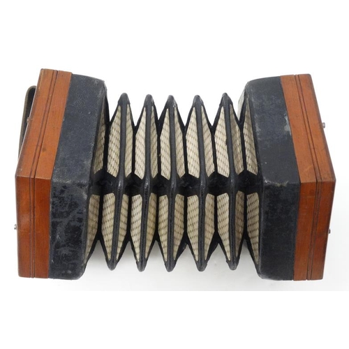 394 - Musical Instruments : A late 19th - early 20thC cased Squeezebox Concertina Accordion by Lachenal & ... 