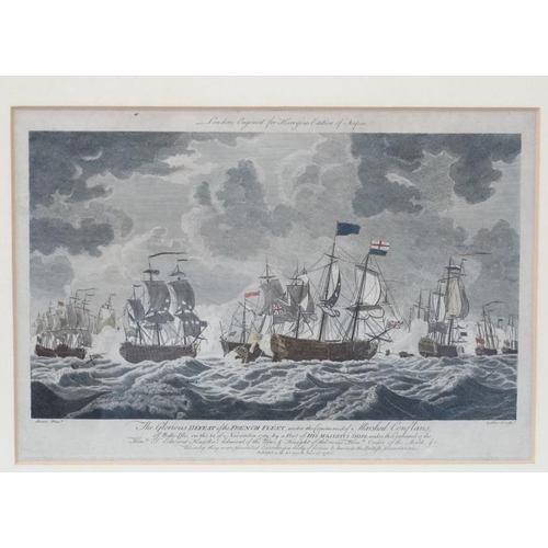 53 - Goldar after Swain 1786, Hand coloured marine engraving, ' The Glorious DEFEAT of the FRENCH FLEET .... 