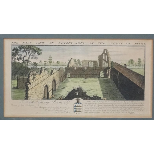 56 - Samuel & Nathaniel Buck XVII-XVIII, Hand coloured engraving , a pair, ' The East View of Nutley- Abb... 