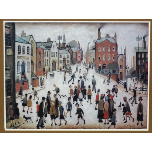 58 - After LS Lowry (1887-1976), Coloured print, ' The Village Green ', 2002 Tate Publishing.  15 3/4 x 1... 