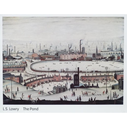 58A - After LS Lowry (1887-1976), Coloured print, ' The Pond ', Originally Painted 1942. Aperture 18 1/2 x... 