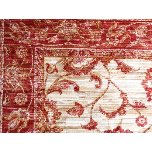 84 - Carpet / Rug : A machine made beige ground and red Ziegler carpet 93L x 63''W''  Please Note -  we d... 