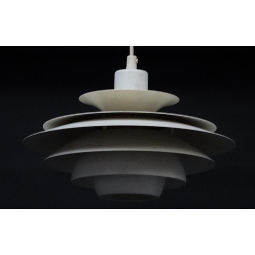 96 - Vintage Retro : A Danish pendant light by JEKA  , ' 1029-P ' with white livery in the PH style  , be... 