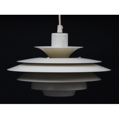 96 - Vintage Retro : A Danish pendant light by JEKA  , ' 1029-P ' with white livery in the PH style  , be... 