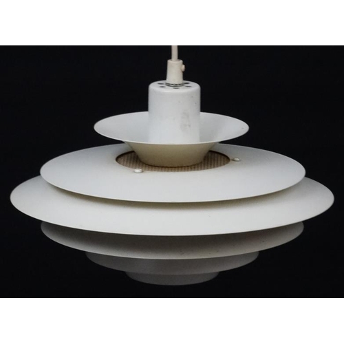 96 - Vintage Retro : A Danish pendant light by JEKA  , ' 1029-P ' with white livery in the PH style  , be... 