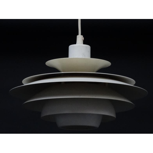 96 - Vintage Retro : A Danish pendant light by JEKA  , ' 1029-P ' with white livery in the PH style  , be... 