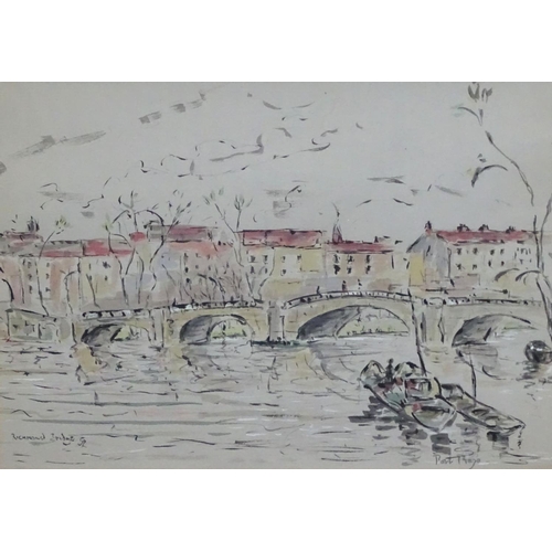 115 - Manner of Paul Lucien Maze, Watercolour,  'Richmond Bridge', Signed lower right and titled lower lef... 