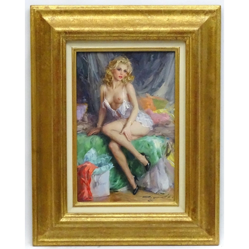 121 - Konstantin Razumov, (b1974), Oil on canvas, 'Elvira', Signed lower right, 13'' x 8 3/4''.