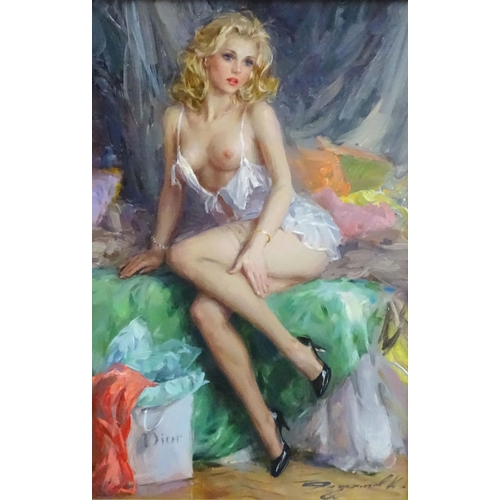 121 - Konstantin Razumov, (b1974), Oil on canvas, 'Elvira', Signed lower right, 13'' x 8 3/4''.