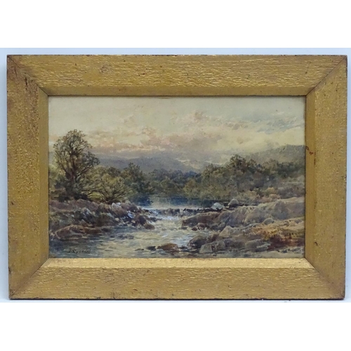 158 - J Syer 68, Watercolour with gouache highlights, North country river, Signed and dated (18)68 lower l... 