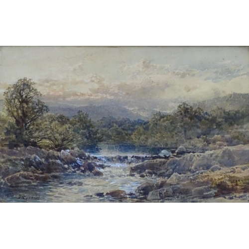 158 - J Syer 68, Watercolour with gouache highlights, North country river, Signed and dated (18)68 lower l... 