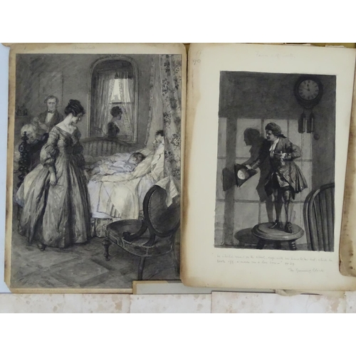 162 - Gertrude E Demain- Hammond (1862-1953), 8 grisaille book plate illustrations, Illustrations for Arma... 