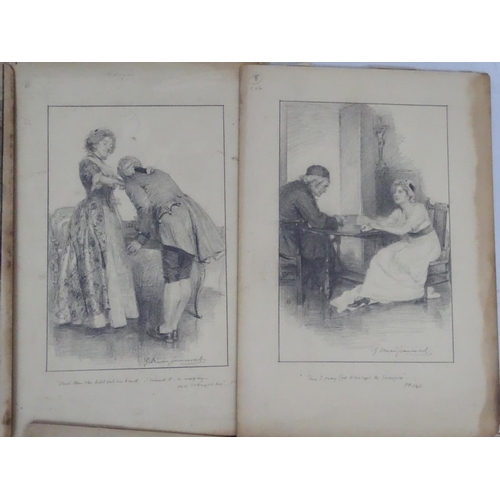 162 - Gertrude E Demain- Hammond (1862-1953), 8 grisaille book plate illustrations, Illustrations for Arma... 