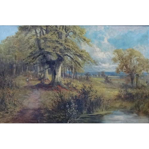 172 - Frank Hider (1861-1933), Oil on canvas, Landscape, Signed and dated '1914' lower right. 15 1/2 x 23 ... 