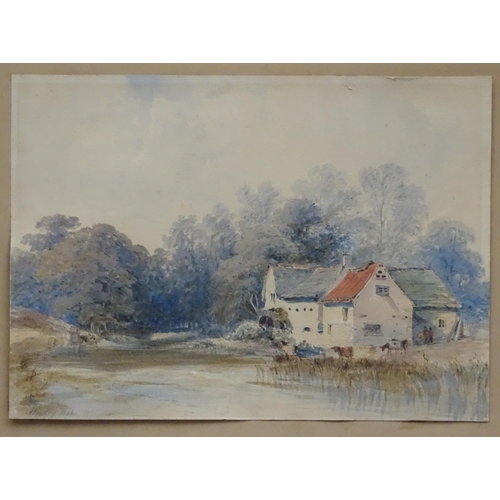 173 - H..ley 1846 English School, Watercolour, The old watermill, Signed and dated lower left. 8 3/4 x 12 ... 