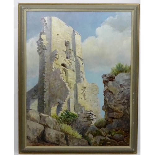 184 - Roger Remington XX, Oil on board, ' Corfe Castle ' ( Wareham , Dorset ) , Signed and dated ' 1988 ' ... 