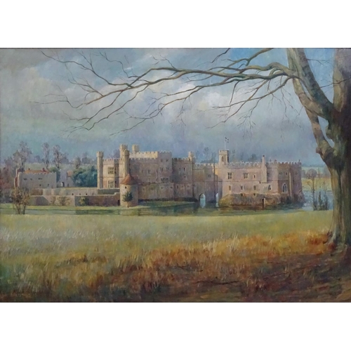 185 - Roger Remington XX, Oil on board, Leeds Castle  ,Kent, Signed and dated ' 1980 ' lower left, 30 x 41... 